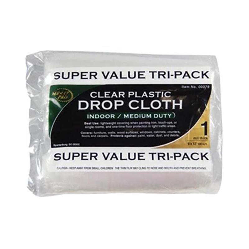 Clear Plastic Drop Rolled (3 Pack)