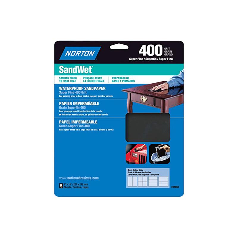 SandWet 9x11 Wet/Dry Sandpaper 5 Pack