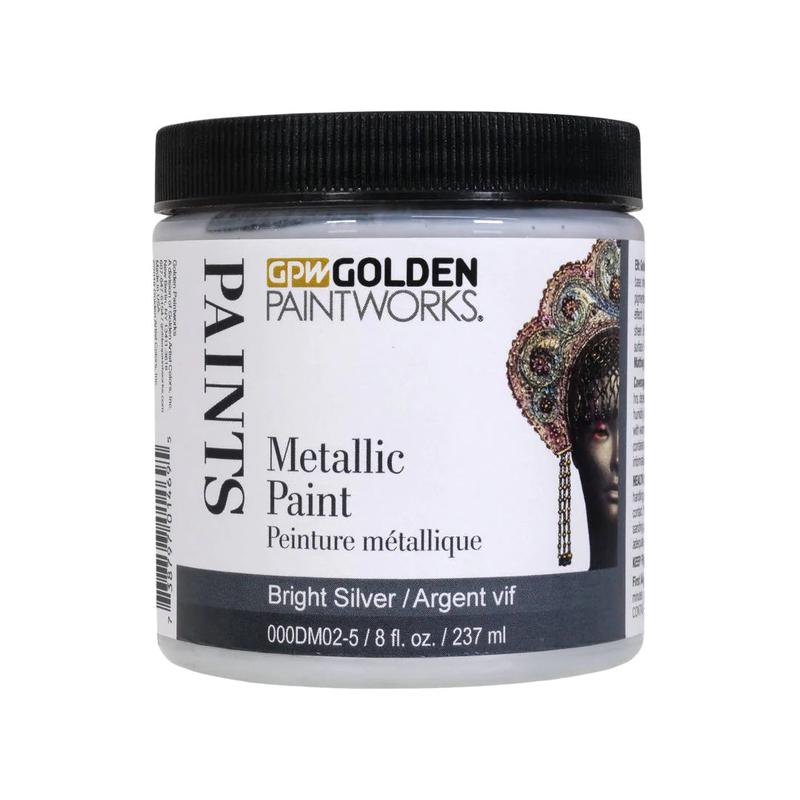 Golden Paintworks Metallic Paint 8oz Bright Silver