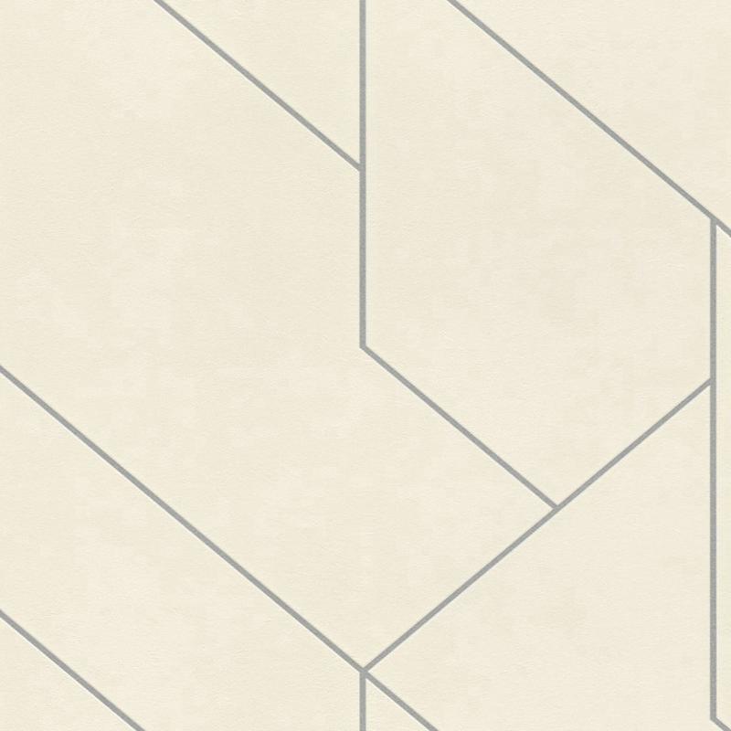 Pollock White Gilded Geometric Wallpaper