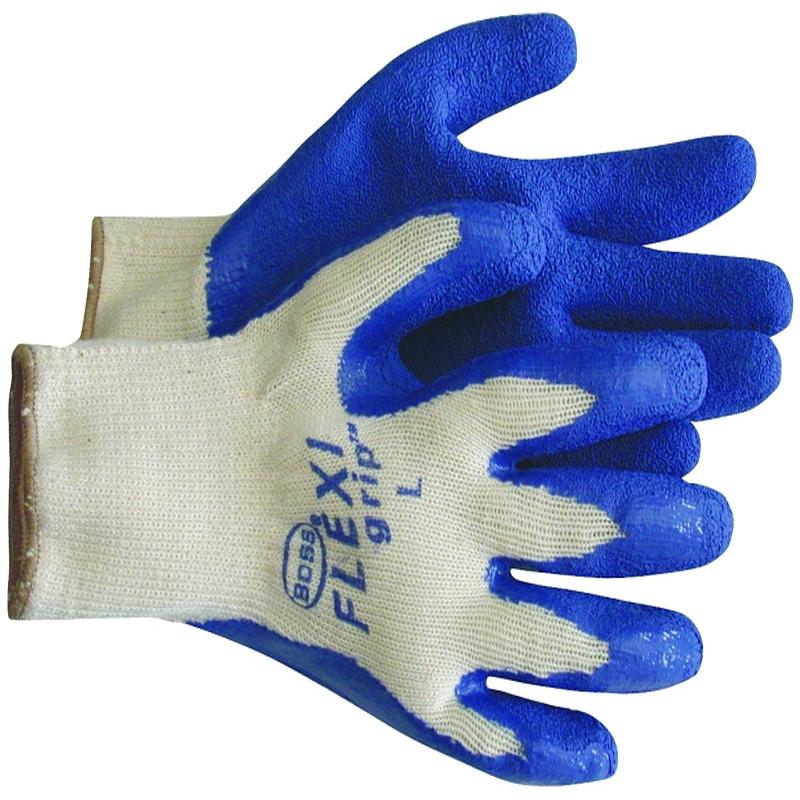 Boss Grip Series B32041-L Coated Gloves, L, Slip-On Cuff, Latex Coating, Polyester, Gray