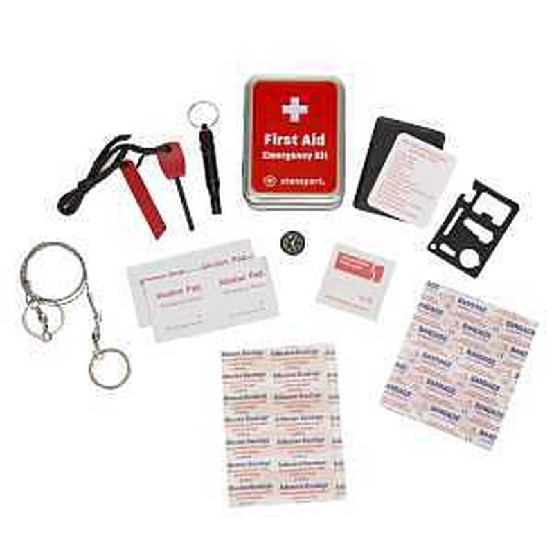 Stansport 625-100 Vintage Tin Emergency First Aid Kit, 19-Piece, Metal