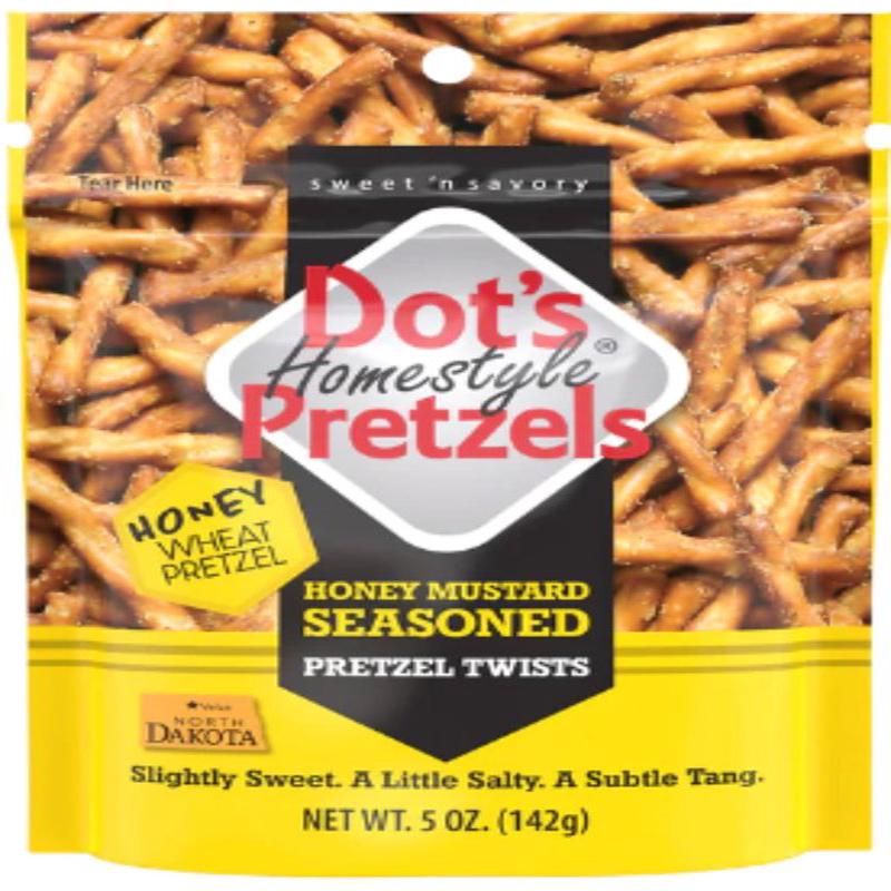 Dot's Homestyle Pretzels 50910 Pretzel Snacks, Twists, Honey Mustard, 5 oz Bag