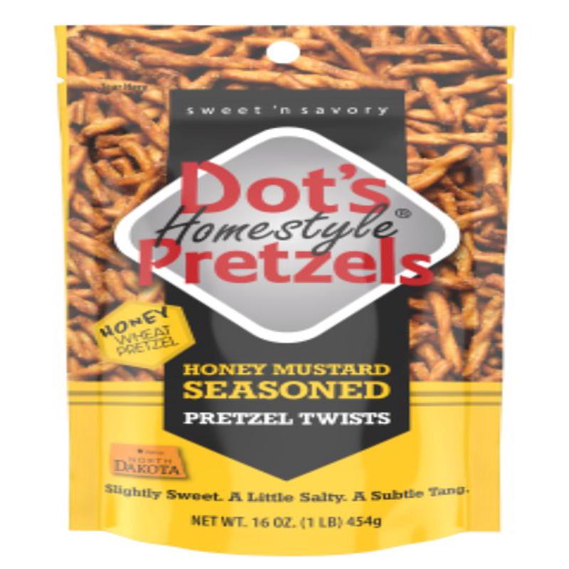 Dot's Homestyle Pretzels 7002- DP Mustard Pretzel Twists, Honey, 16 oz