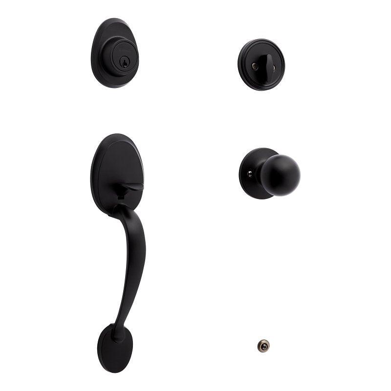 Weiser Daytona 9SH11000-024 Entrance Lock with Regina Button, Matte Black, 3 Grade