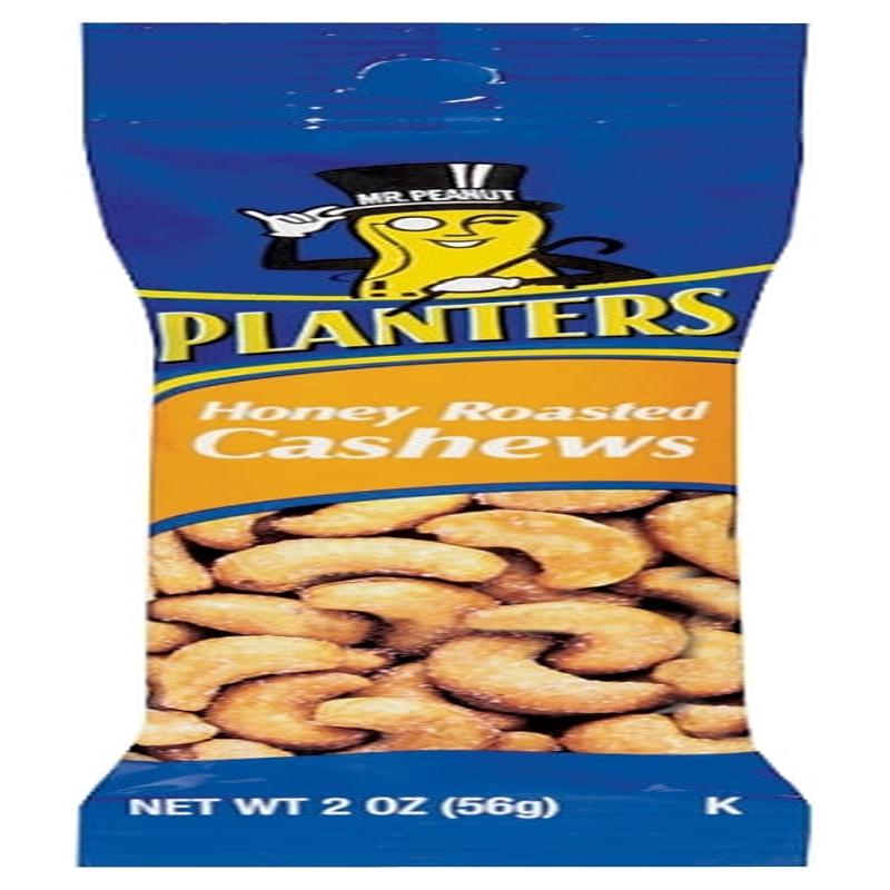 Planters 548268 Cashew, Crunchy, Honey Roasted, 2 oz Pack