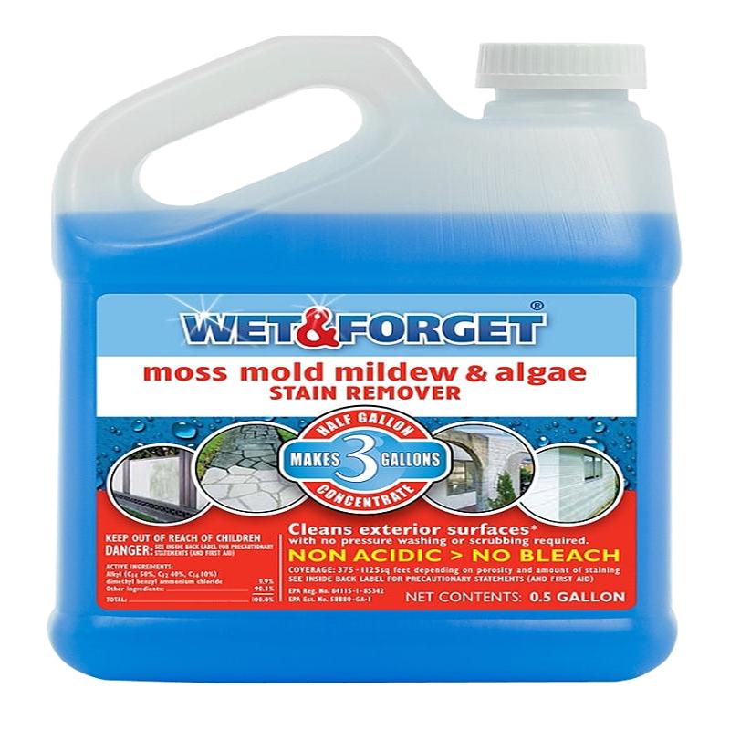 Wet & Forget 800003 Stain Remover, 0.5 gal, Slight Almond, Blue