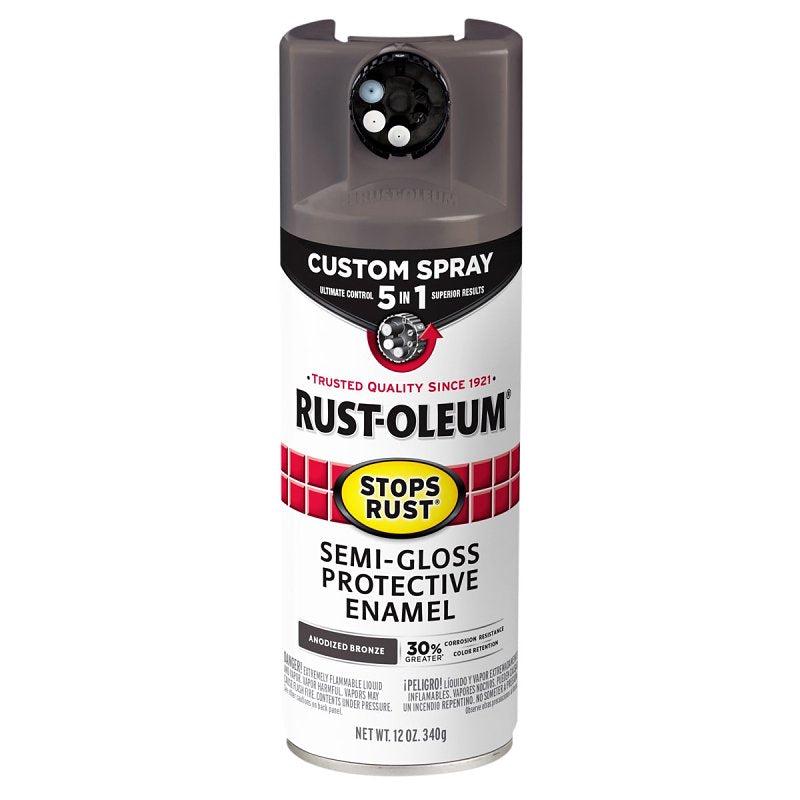 Stops Rust 376911 Rust Preventative Spray Paint, Semi-Gloss, Anodized Bronze, 12 oz, Aerosol Can
