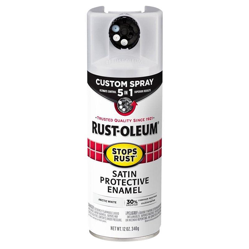 Stops Rust 383424 Rust Preventative Spray Paint, Satin, Arctic White, 12 oz, Can