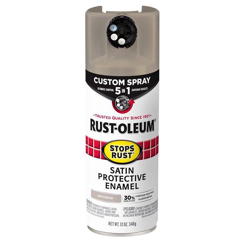 Stops Rust 376876 Rust Preventative Spray Paint, Satin, Driftwood, 12 oz, Aerosol Can