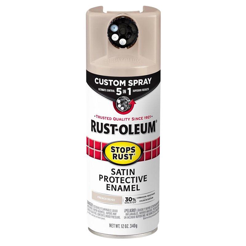 Stops Rust 376879 Rust Preventative Spray Paint, Satin, French Beige, 12 oz, Can