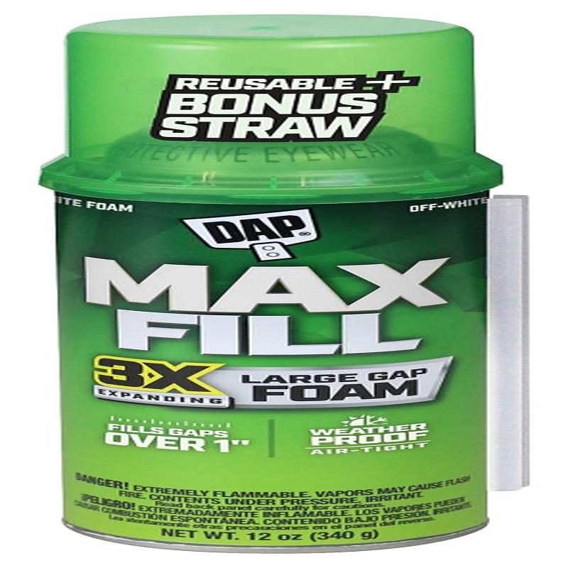 DAP Touch'n Foam Max Fill Series 7565000043 Triple Expanding Foam Sealant, Off White, 60 to 100 deg F, 12 oz Can