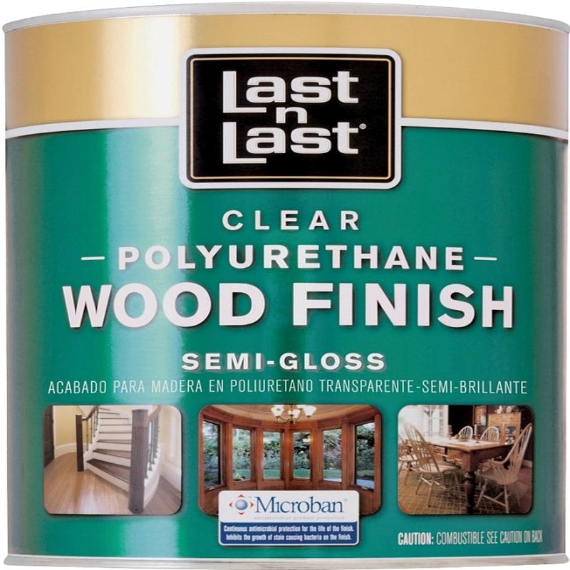 Last n Last 53204 Polyurethane Wood Finish, Semi-Gloss, Liquid, Clear, 1 qt, Can