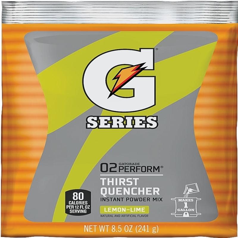 Gatorade 03956 Thirst Quencher Instant Powder Sports Drink Mix, Powder, Lemon-Lime Flavor, 8.5 oz Pack