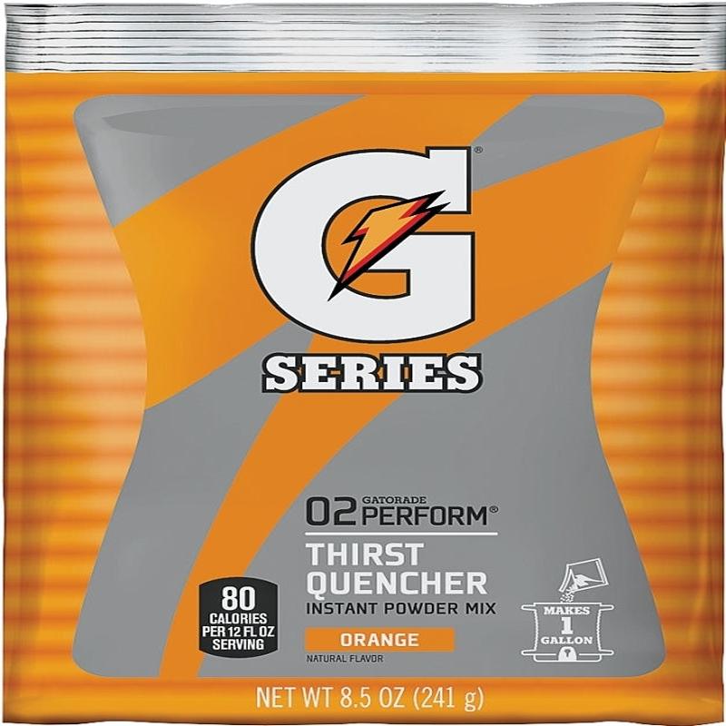 Gatorade 03957 Thirst Quencher Instant Powder Sports Drink Mix, Powder, Orange Flavor, 8.5 oz Pack