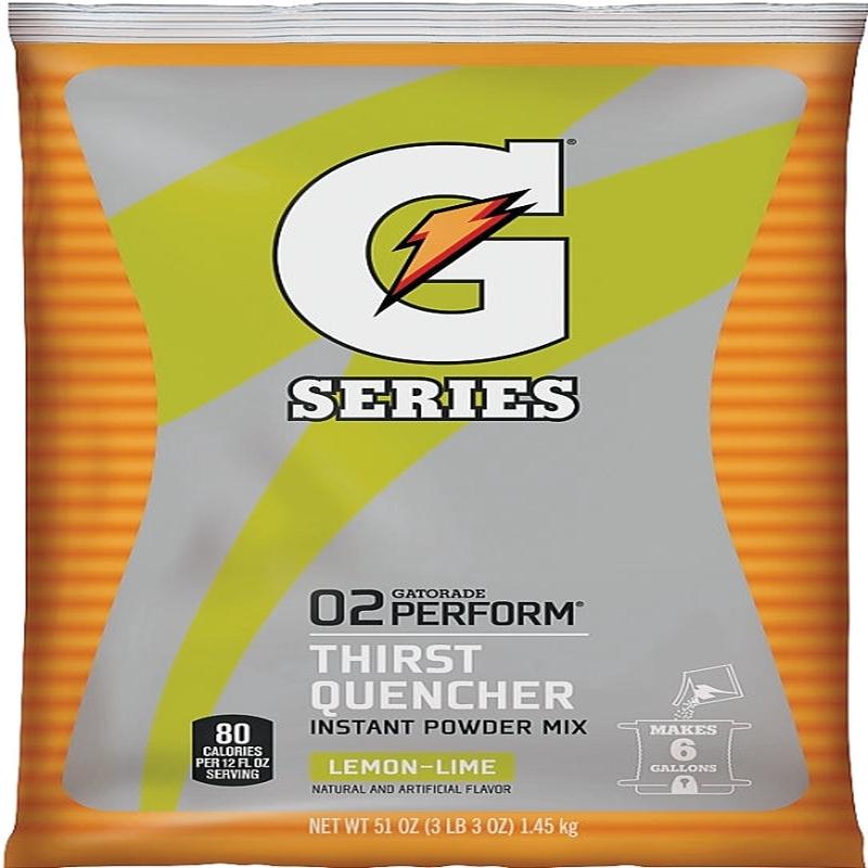 Gatorade 03967 Thirst Quencher Instant Powder Sports Drink Mix, Powder, Lemon-Lime Flavor, 51 oz Pack