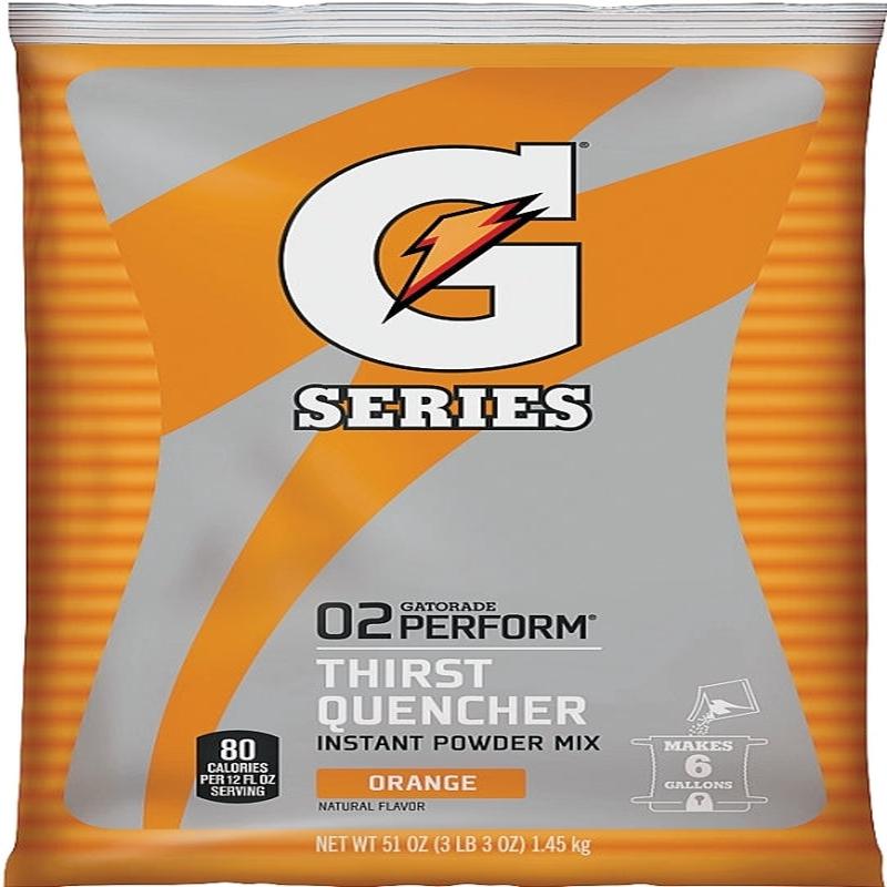 Gatorade 03968 Thirst Quencher Instant Powder Sports Drink Mix, Powder, Orange Flavor, 51 oz Pack