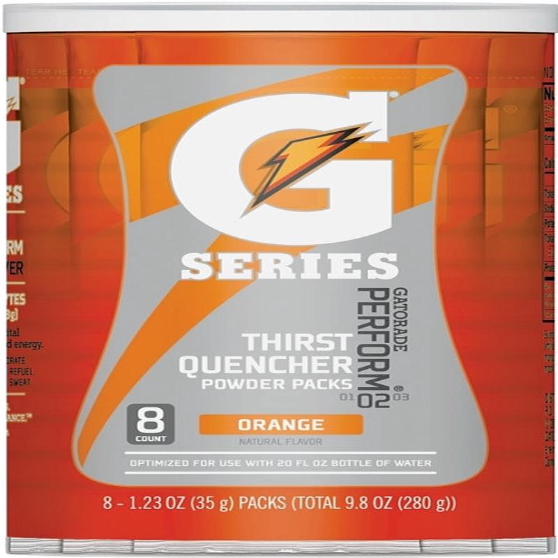Gatorade 04701 Thirst Quencher Sports Drink Mix, Water, Powder, Orange, 1.23 oz Packet