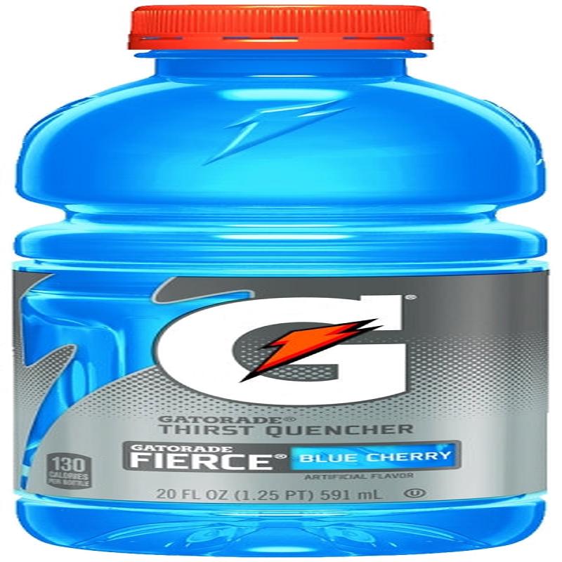 Gatorade 10412 Thirst Quencher Sports Drink, Liquid, Fierce Blue Cherry Flavor, 20 oz Bottle