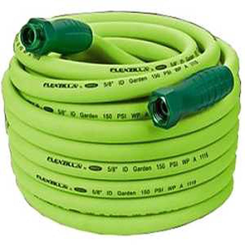 Flexzilla HFZG510YWS-N/CA Garden Hose, 5/8 in, 10 ft L, Green, GHT, Polymer
