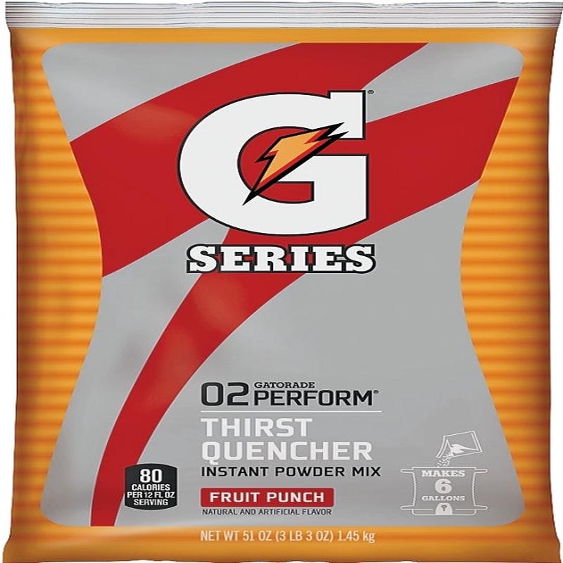 Gatorade 33690 Thirst Quencher Instant Powder Sports Drink Mix, Powder, Fruit Punch Flavor, 51 oz Pack