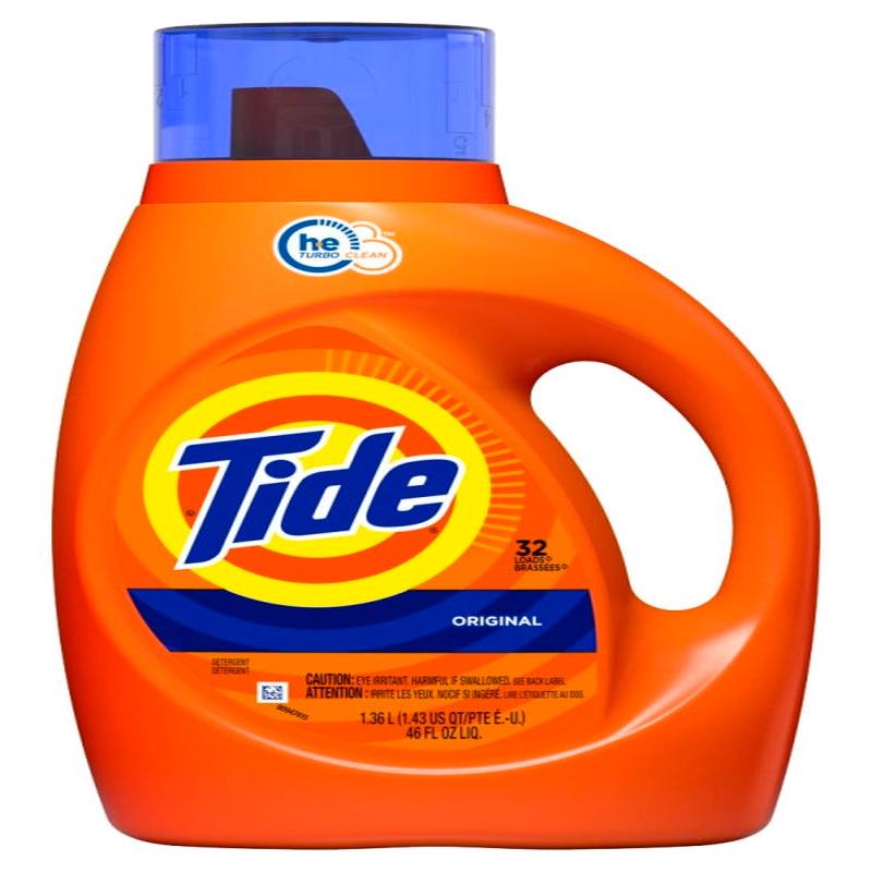 Tide 80762760 High-Efficiency Laundry Detergent, 42 fl-oz, Bottle, Liquid, Original