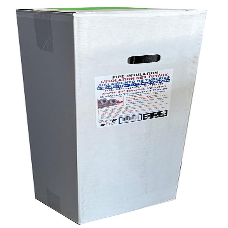 Quick R 50787T Pipe Insulation, 7/8 in ID x 1-7/8 in OD Dia, 46 in L, Poly, Charcoal, 3/4 in Pipe