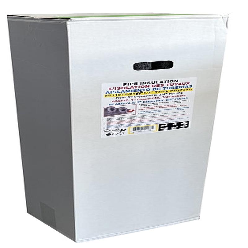 Quick R 51187T Pipe Insulation, 1-1/8 in ID x 2-1/8 in OD Dia, 46 in L, Poly, Charcoal, 1 in Pipe