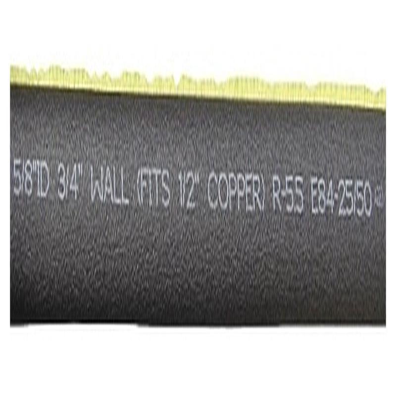 Quick R 70581T Pipe Insulation, 5/8 in ID x 2-1/8 in OD Dia, 6 ft L, Polyolefin, Charcoal