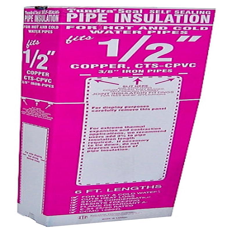 Tundra 30580U Pipe Insulation, 5/8 in ID x 1-3/8 in OD Dia, 6 ft L, Steel, Charcoal