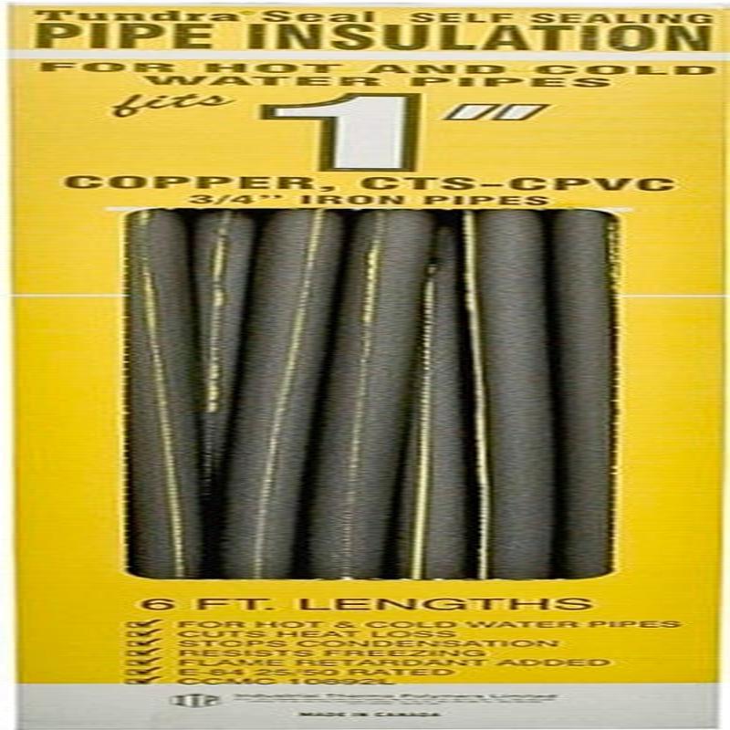 Tundra 31181T Pipe Insulation, 1-1/8 in ID x 1-7/8 in OD Dia, 6 ft L, Polyolefin, Charcoal