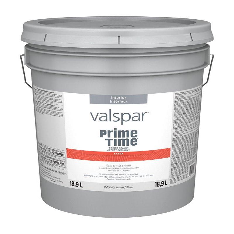 Valspar Prime Time 029.1061040.008 Interior Primer Sealer, White, 5 gal