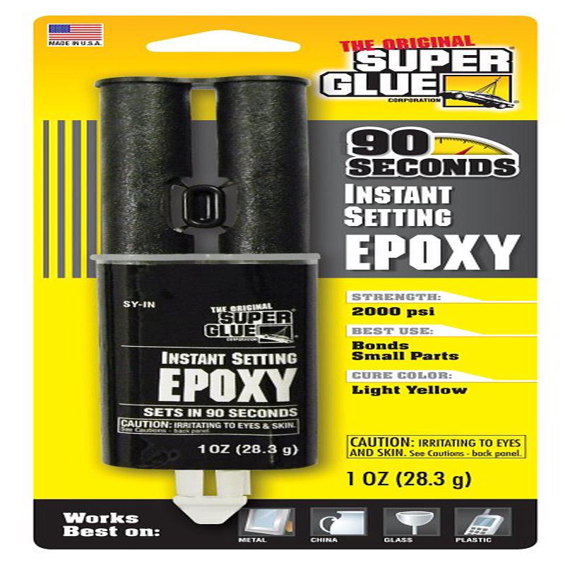 The Original Super Glue SY-IN Epoxy Adhesive, Light Yellow, Liquid, 1 oz Syringe, -400 to 600 deg C Temperature