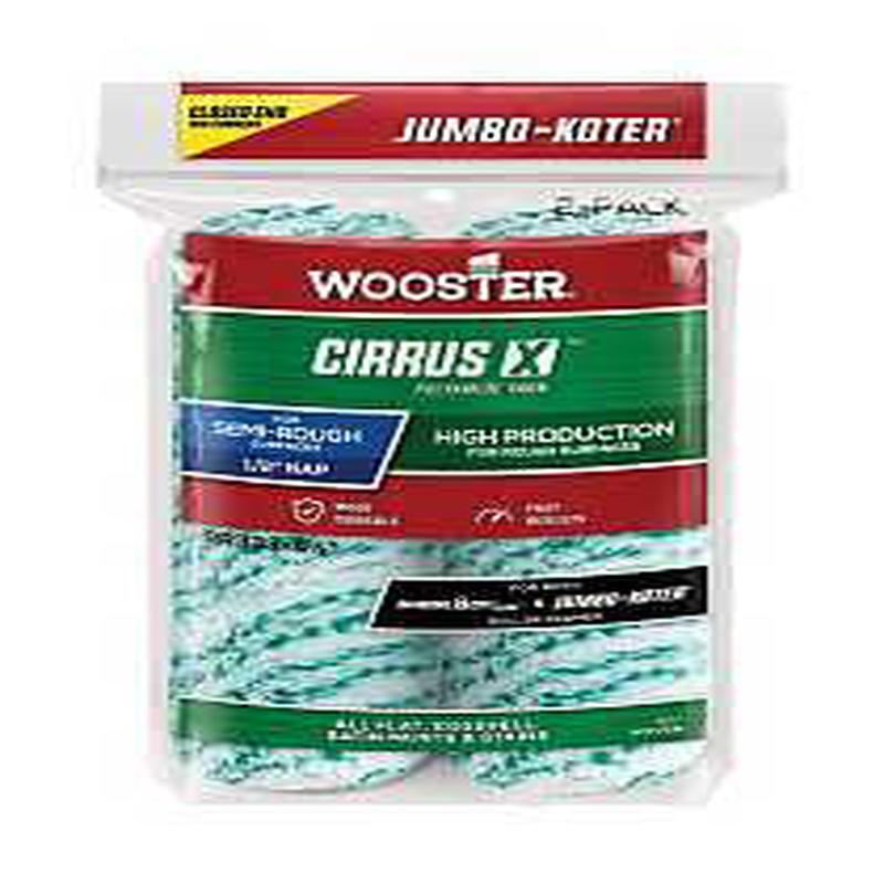 Wooster Ciruus X Series RR333-4 Jumbo-Koter Roller Cover, 1/2 in Thick Nap, 4-1/2 in L, Polyamide Cover