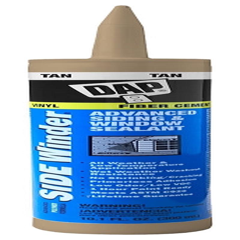 DAP 00810 Siding and Window Sealant, Tan, 24 hr Curing, -35 to 140 deg F, 10.1 oz Cartridge