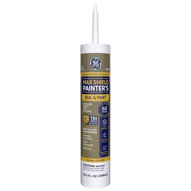 GE Max Shield Painters Pro 2737291 Advanced Polymer Sealant, White, 24 hr Curing, 10.1 fl-oz Cartridge