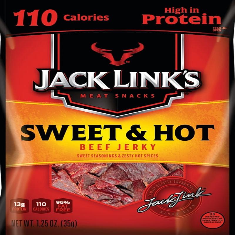 Jack Link's 10000008342 Snack, Jerky, Sweet, Hot, 1.25 oz