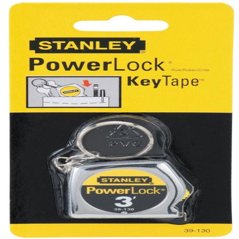 STANLEY 39-130 Measuring Tape, 3 ft L Blade, 1/4 in W Blade, Steel Blade, ABS Case, Chrome Case