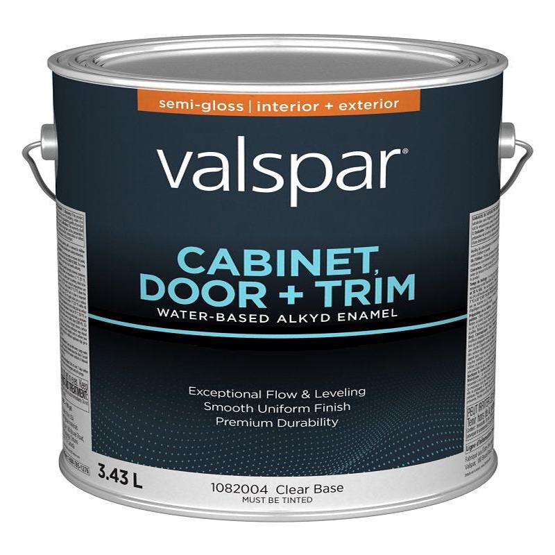 Valspar 029.1082004.007 Cabinet Door and Trim Oil Enriched Enamel, Water, Semi-Gloss, Clear, 1 gal