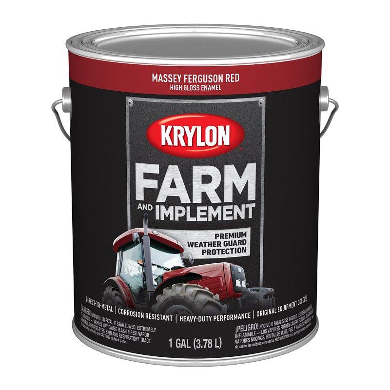 Krylon K01968008 Farm and Implement Paint, 1 gal, Red, Liquid