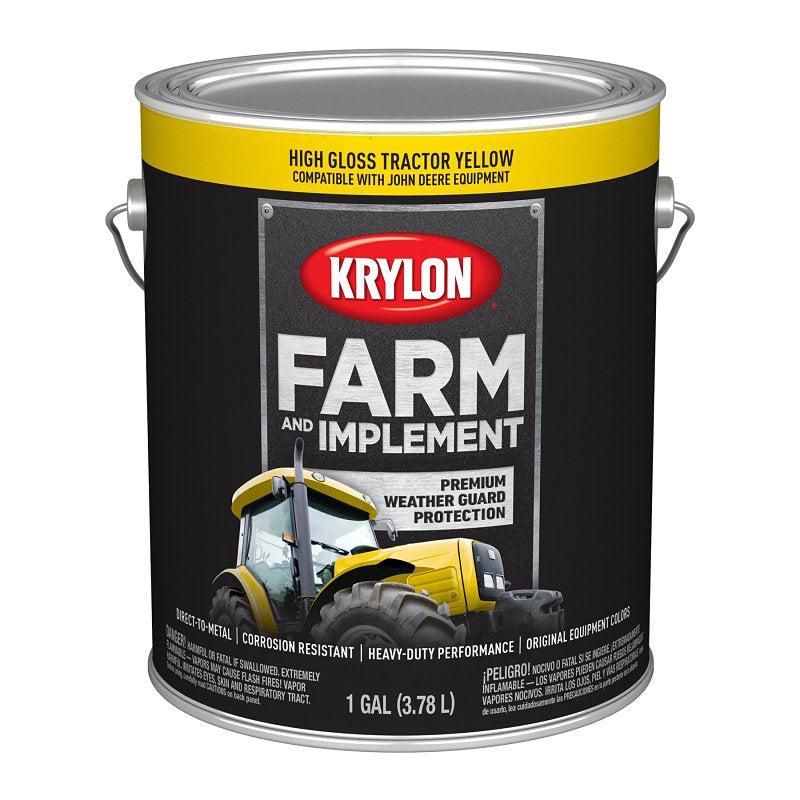 Krylon K01970008 Farm and Implement Paint, 1 gal, Yellow, Liquid