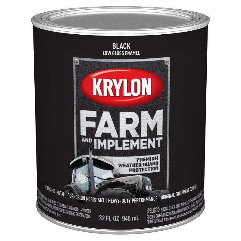 Krylon K02022008 Farm and Implement Paint, 1 qt, Black, Liquid