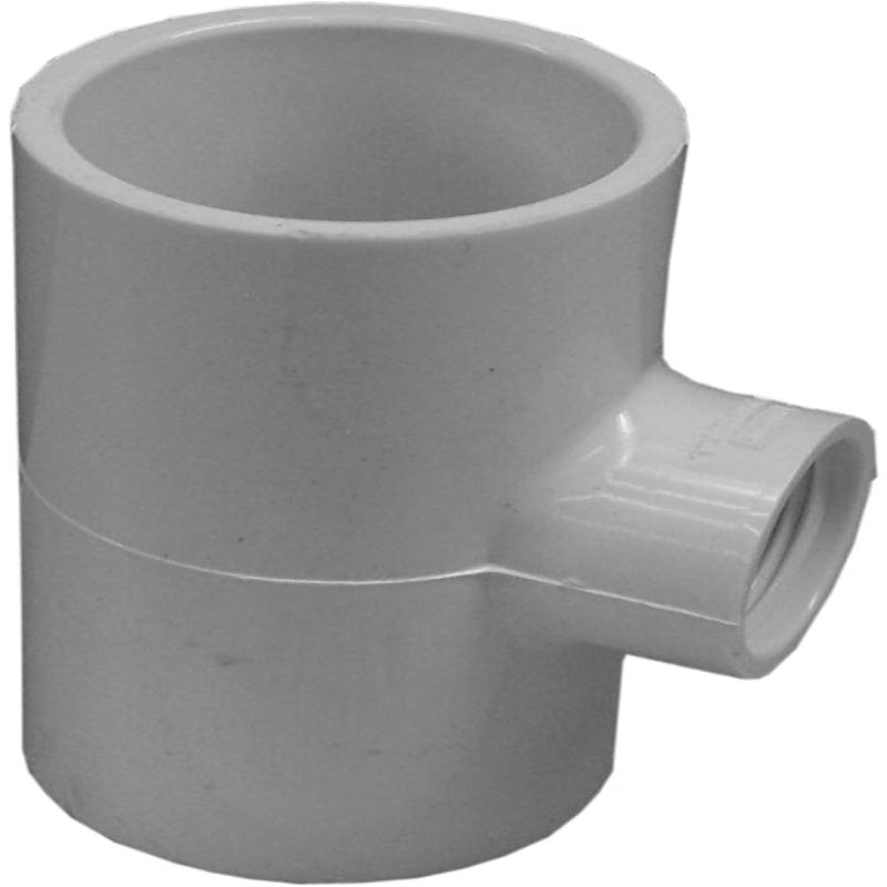IPEX 435801 Reducing Pipe Tee, 1-1/2 x 1-1/2 x 3/4 in, Slip x Slip x Slip, PVC, White, SCH 40 Schedule