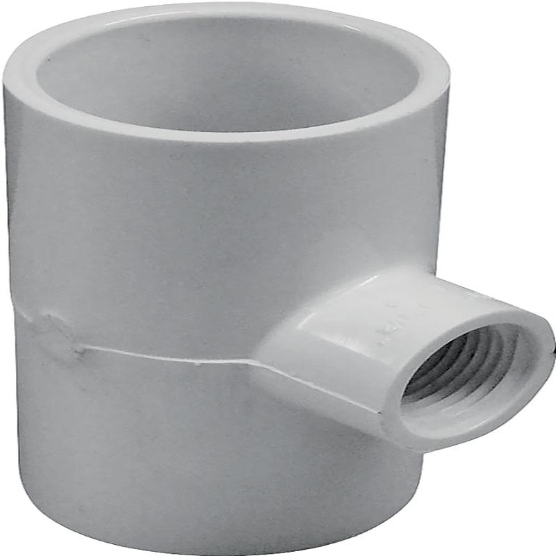 IPEX 035869 Reducing Tee, 1-1/4 x 1-1/4 x 1/2 in, Socket x Socket x FNPT, PVC, White, SCH 40 Schedule