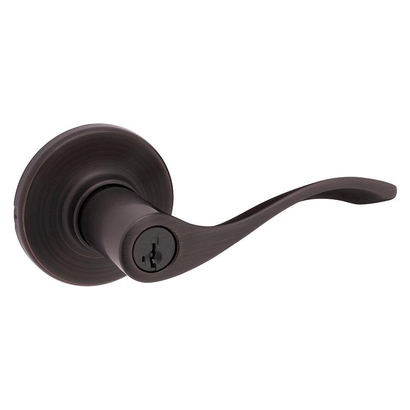 Kwikset 405BL 11P Entry Lever, Thumbturn Lock, Venetian Bronze, Zinc, Residential, Reversible Hand