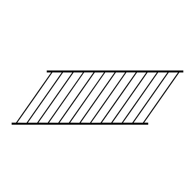 Nuvo Iron DSR3470-STB Railing Panel, 34 in OAH, Steel Rail, Textured Black Rail, Designed for a 36" high finished railing / 35 Angle