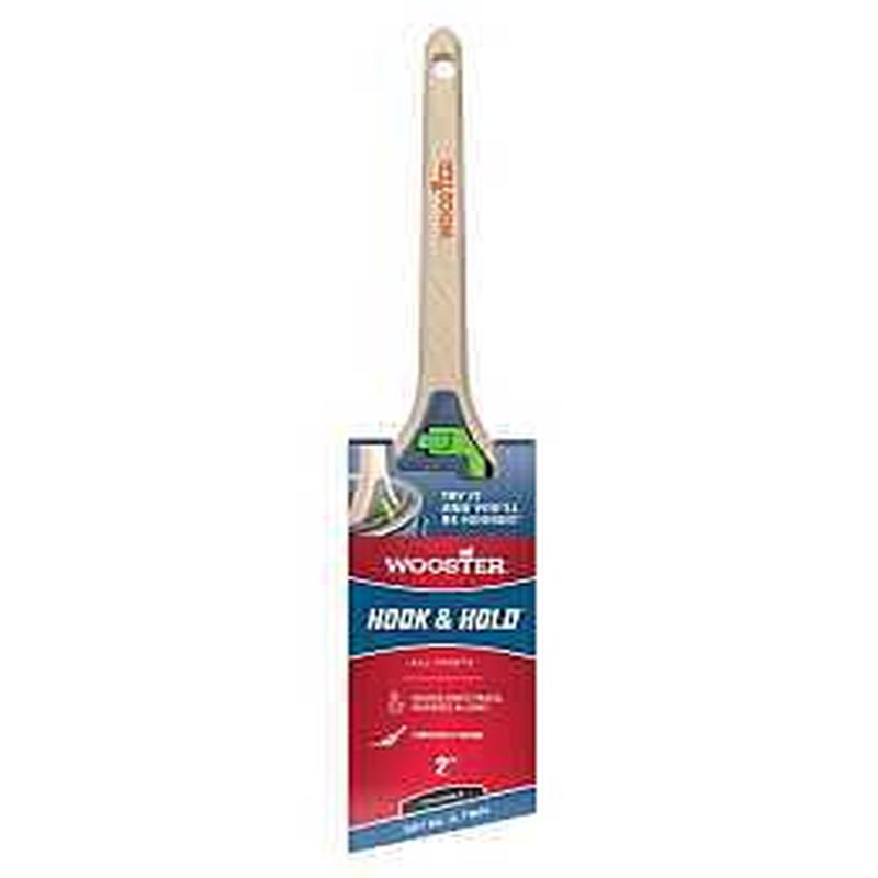 Wooster Hook and Hold 5300-2 Trim Paint Brush, 2 in W, Soft Thin Angle Brush, 2-3/8 in L Bristle, Polyester Bristle