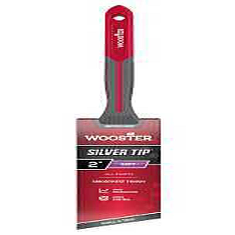 Wooster Silver Tip GRIPTECH MAX Series G5221-2 Paint Brush, 2 in W, Soft Angle Brush, 2-5/8 in L Bristle, Sash Handle