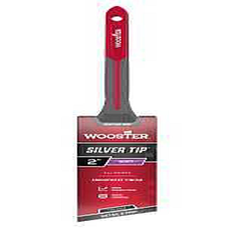 Wooster Silver Tip GRIPTECH MAX Series G5224-2 Paint Brush, 2 in W, Thin Angle Brush, 2-5/8 in L Bristle, Rattail Handle