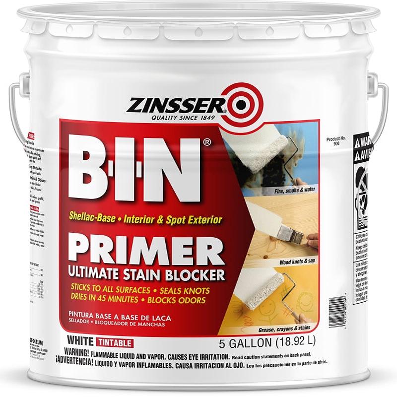 Zinsser 00900 Primer, Oil, Water Base, White, 5 gal